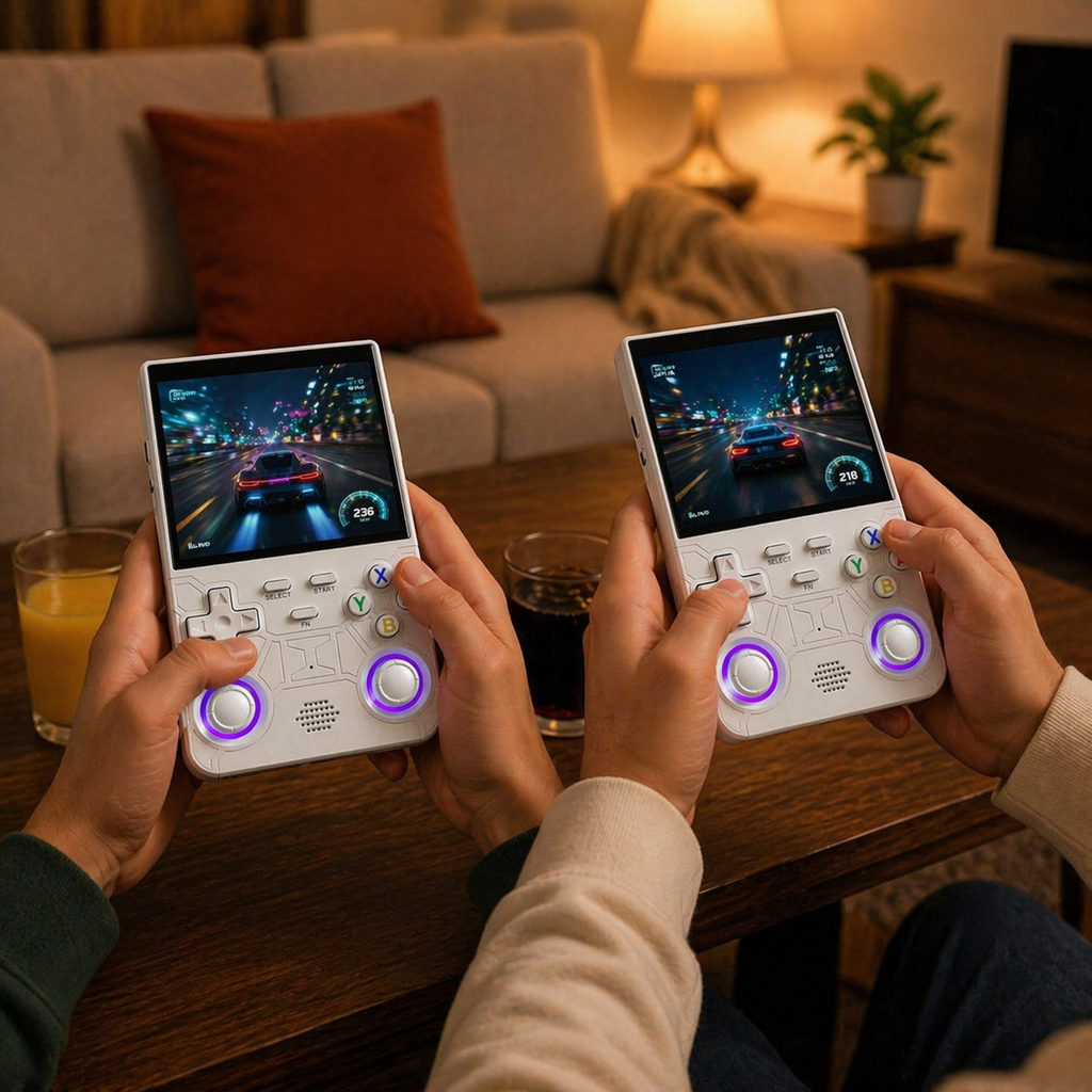 R36 Ultra جهاز ألعاب محمول يدعم الواي فاي شاشة اتش دي أكثر من 20000 لعبة ذاكرة 128 جيجا