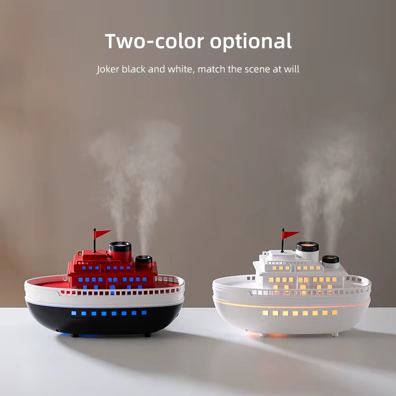 فواحة مضيئة علي شكل باخرة بخزان 300 ملي لتعطير المنزل ب 7 إضاءات مختلفة