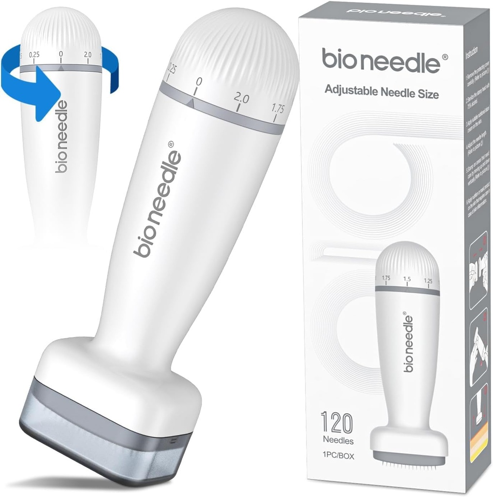 قلم ديرما ستامب 120 إبرة قابل للتعديل 0-2 ملم للعناية بالبشرة والشعر
