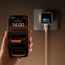 شاحن سريع ذكي 45 واط بتقنية جان بشاشة رقمية ومنفذ تايب سي