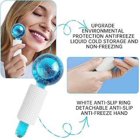 كرات تبريد كريستالية لتدليك الوجه لتهدئة وشد البشرة قطعتين