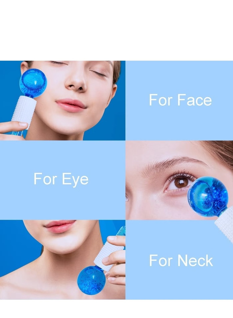 كرات تبريد كريستالية لتدليك الوجه لتهدئة وشد البشرة قطعتين