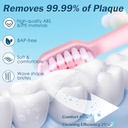 فرشة أسنان كهربائية للأطفال بتصميم كرتوني و 6 رؤوس قابلة للتبديل وخمسة أوضاع للتنظيف