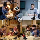 أباجورة مكتب LED 4 في 1 بشاحن لاسلكي وحامل موبايل وأقلام مع 3 درجات إضاءة