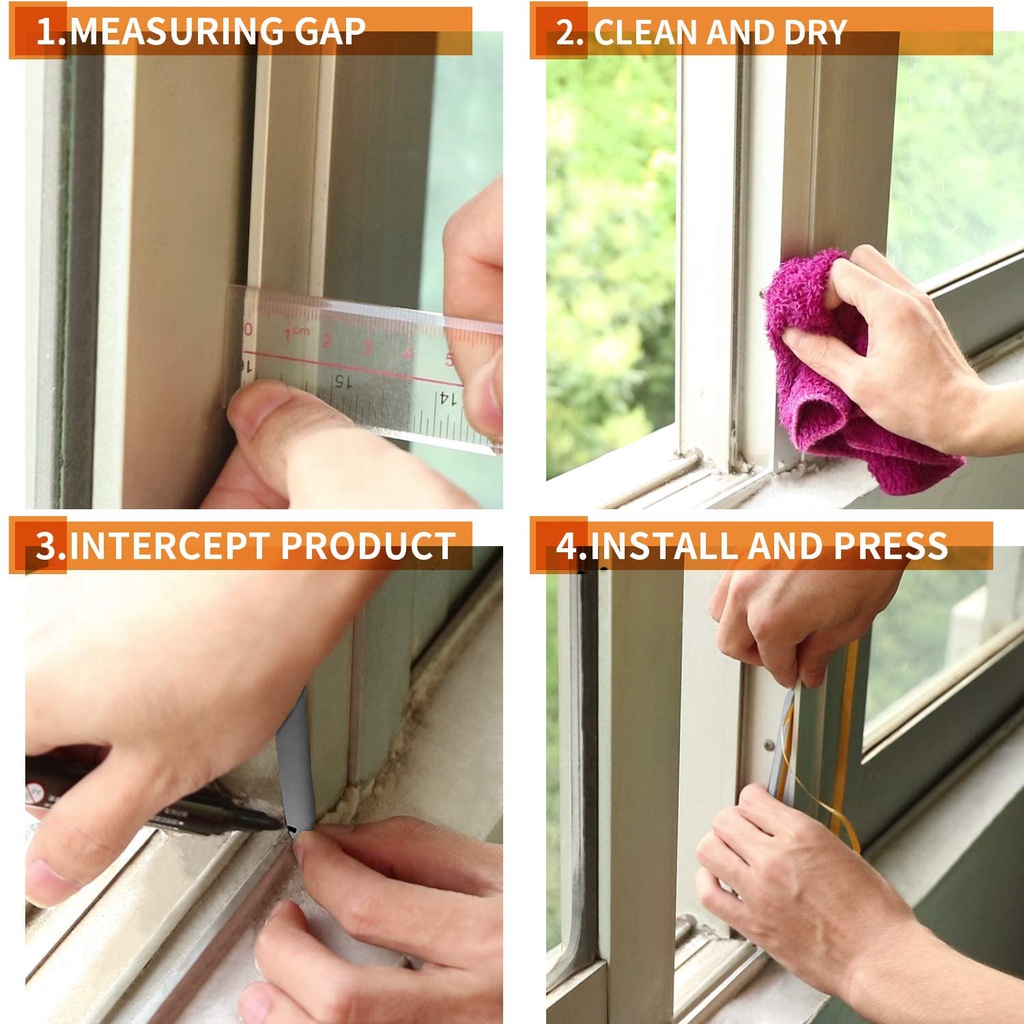 مانع وعازل مطاطي للاصوات والأتربة والحشرات للأبواب والنوافذ