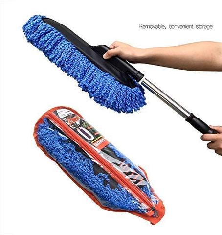 فرشة تنظيف للسيارات من الداخل والخارج بمقبض طويل مريح لليد