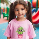 Cactus تيشيرت اطفال قطن باللون البينك