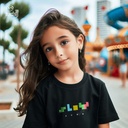 Slow Down تيشيرت اطفال قطن باللون الاسود