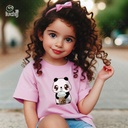  Cute Bubble Tea تيشيرت اطفال قطن باللون البينك