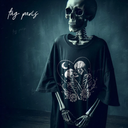 Lovers Under the Moon  - Black تيشيرت اوفر سايز