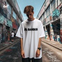 Jil Sander تيشيرت اوفر سايز قطن باللون الابيض للرجال