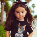 Tom And Jerry تيشيرت اطفال قطن باللون الاسود