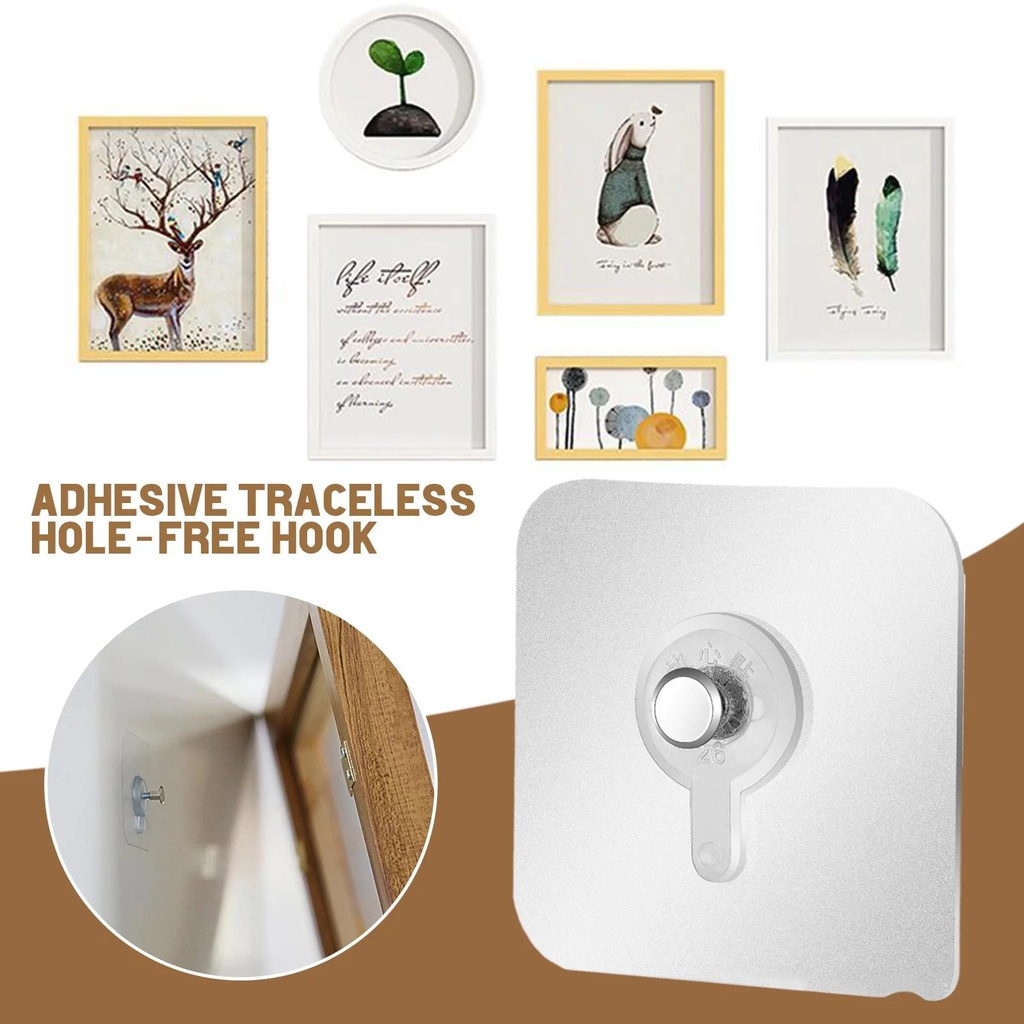 طقم  بديل للمسامير 4 قطع شفافة لتعليق أدوات الحمام والمطبخ