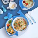 طقم طعام للاطفال 5 قطع شكل حوت كيوت