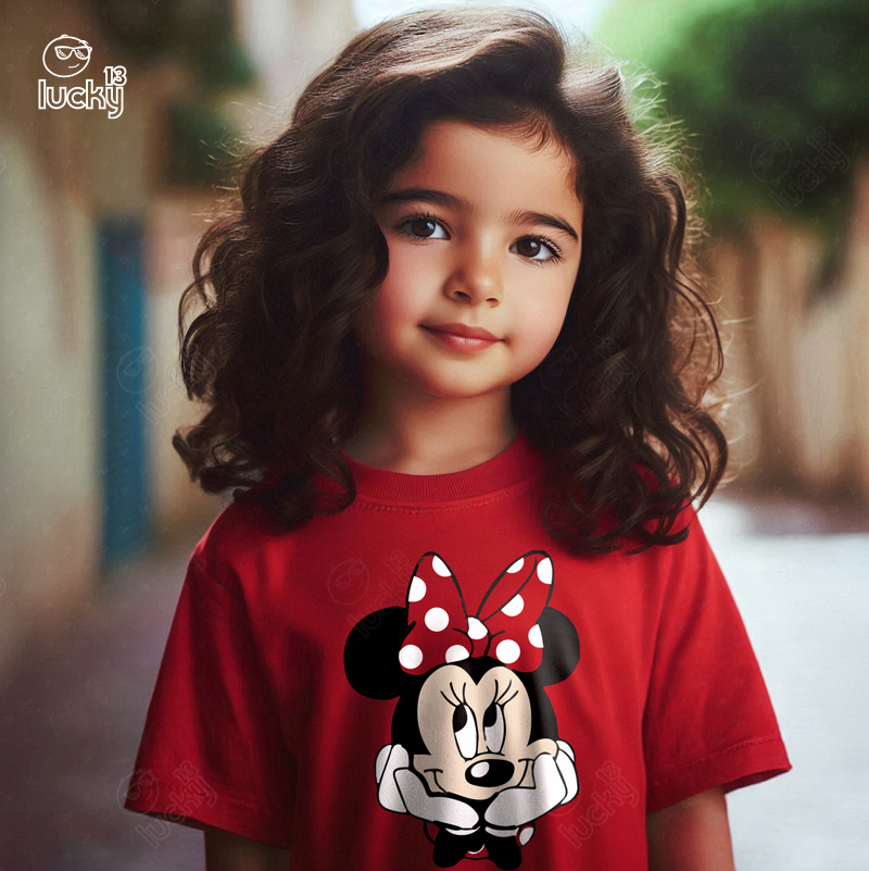 Disney's Minnie Mouse  تيشيرت اطفال قطن باللون الاحمر