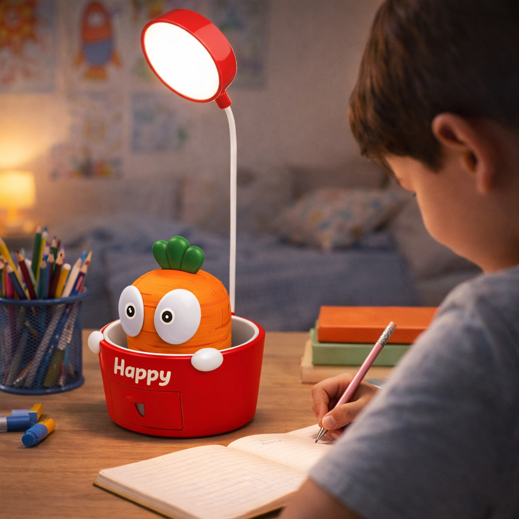 وناسة مكتب علي شكل جزرة بثلاث درجات اضاءة قابل لإعادة الشحن بيو اس بي