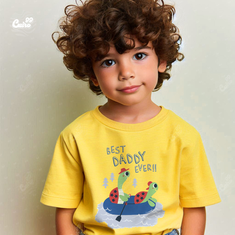Best Dabby Ever !! تيشيرت اطفال قطن باللون الاصفر