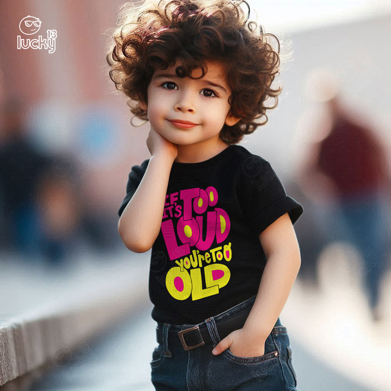 It’s Too Loud تيشيرت اطفال قطن باللون الاسود