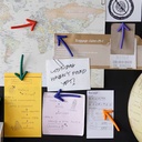 طقم مغناطيس ثلاجة شكل أسهم  6 قطع بالوان مختلفة