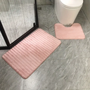 طقم دواسات قطعتين لارضيات الحمام من القطيفة باللون البينك