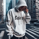 Cairo هودي اوفر سايز قطن للرجال باللون الابيض