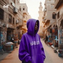 هودي "القاهرة" اوفر سايز قطن للنساء باللون الموف