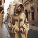 هودي "القاهرة" اوفر سايز قطن للنساء باللون البيج