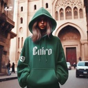 Cairo هودي اوفر سايز قطن للنساء باللون الاخضر