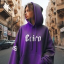 Cairo هودي اوفر سايز قطن للنساء باللون الموف