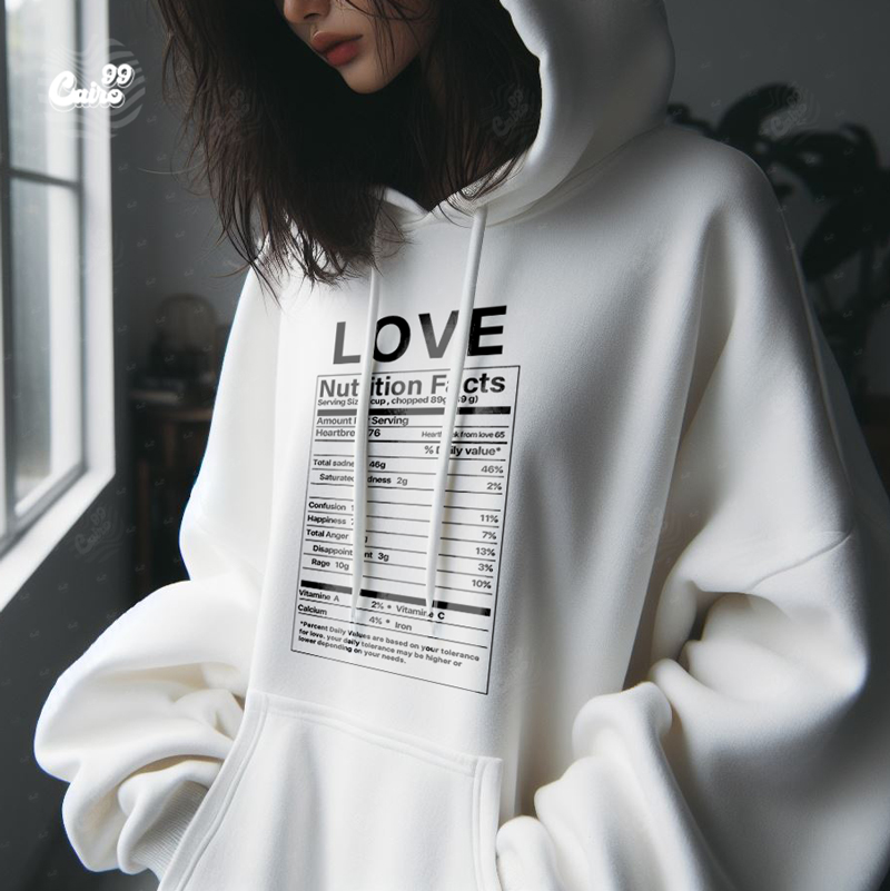 Love 🤍 هودي اوفر سايز قطن