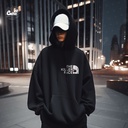 The Killer Face هودي اوفر سايز قطن باللون الأسود