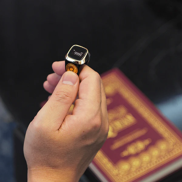 خاتم تسبيح وذكر ديجيتال بشاشة ليد قابل للشحن