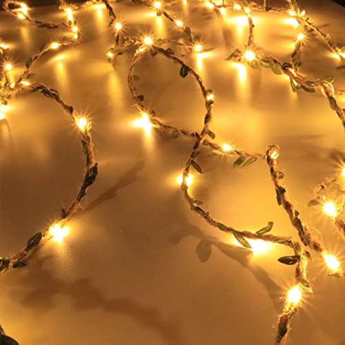 فرع ورد مضئ من خيوط الجوت بطول 2 متر لتجديد ديكور المنزل