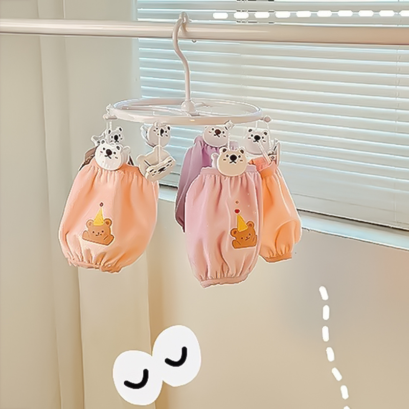 منشر حمام ميني ب 8 مشابك شكل باندا لتجفيف الشرابات والملابس الداخلية