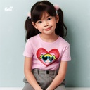 Bubbles Powerpuff تيشيرت اطفال قطن باللون البينك