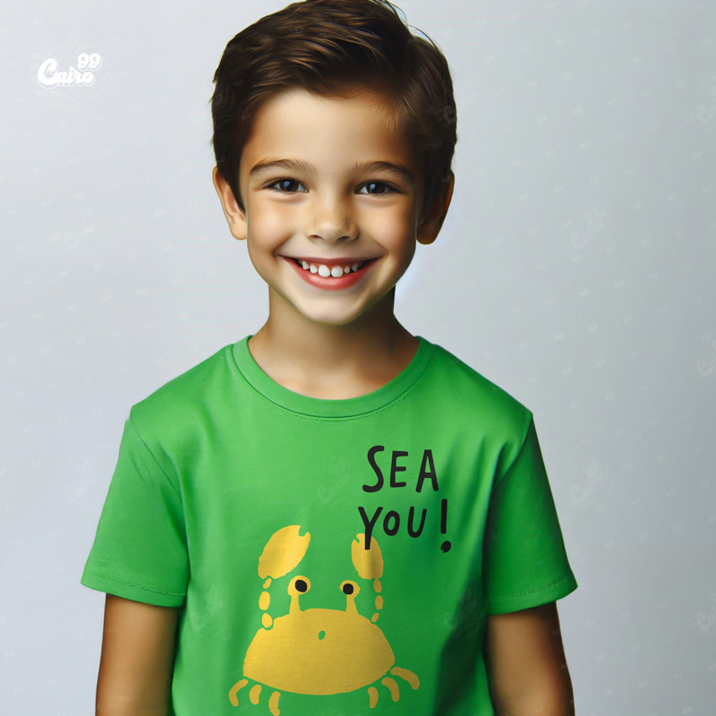 See You تيشيرت اطفال قطن باللون الاخضر