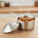 كسرولة استانلس ستيل تركي بغطاء ويد لسهولة الحمل مقاس 20 سم 2.50 لتر