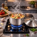 كسرولة استانلس ستيل تركي مع غطاء ويد للحمل مقاس 16 سم 1.25 لتر