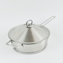 طاسة استانليس ستيل بغطاء ومقبض يد لسهولة الحمل مقاس 24سم 2.80 لتر