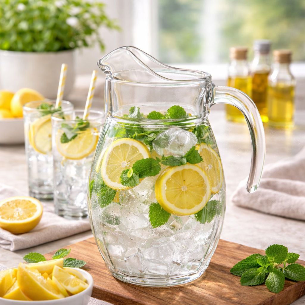 شفشق زجاج  لتقديم المشروبات والعصائر بيد لسهولة الحمل