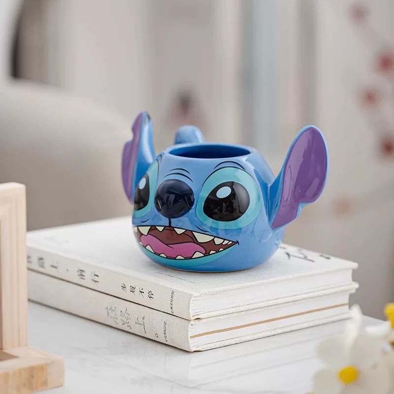 مج سيراميك بتصميم ستيتش ثري دي للشاي والنسكافيه والمشروبات الساخنة