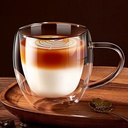 مج زجاج دبل شفاف 200 ملي للقهوة والشاي