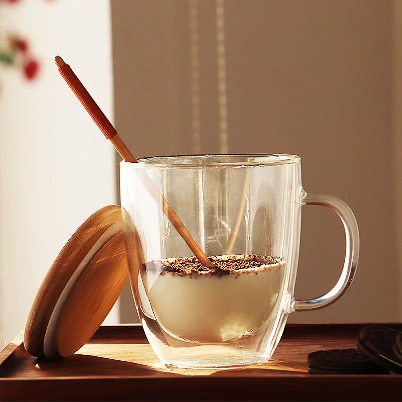 مج زجاج دبل شفاف لشرب النسكافية والهوت شوكايت 200 ملي