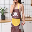 مريلة مطبخ دبوب وتر بروف بجيب وجوانب قماش ميكروفيبر لتنشيف اليد