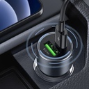 شاحن سيارة سريع مزدوج بمنفذين يو اس بي وتايب سي 42.5 واط