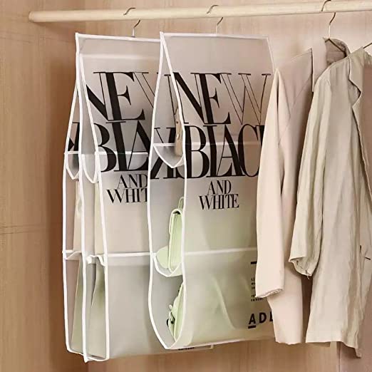 شماعة ومنظم شنط داخل الدولاب زوجي لتوفير المساحات للحفاظ عليها من الأتربة والأتساخ