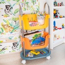 تربو منظم لأدوات المطبخ والحمام ولعب الأطفال 3 دور بعجلات لسهولة الحركة