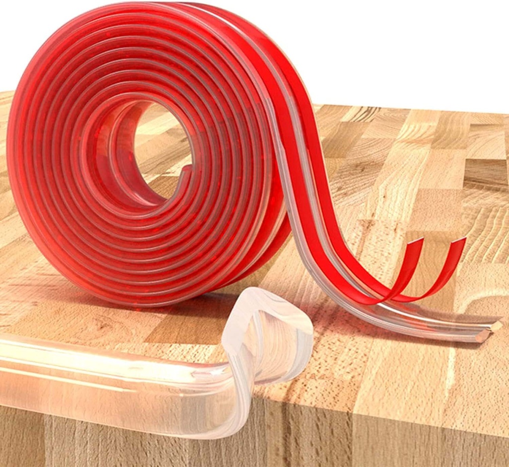 رول حامي زوايا سيليكون شفاف 1 متر ذاتي اللصق وقابل للقص لحماية الاطفال