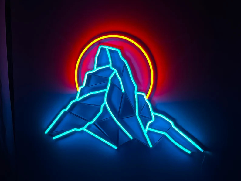 Mount Everest Neon Led Light Sign Art Decor 50*60‎