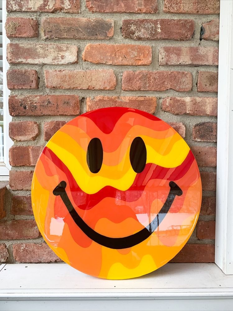 Sunset color Smiley Emoji Print Wall Art